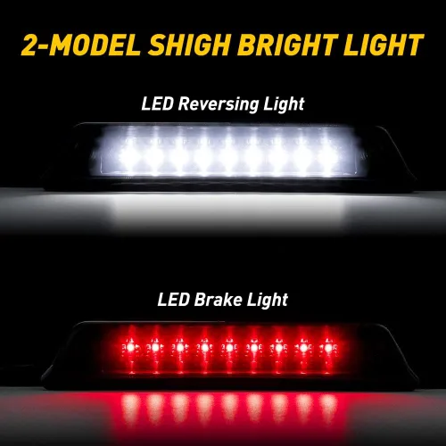 Miniatura 2 de 3ª luz de freno negra ahumada, compatible con Ford F150 2009-2014 (no para modelos Raptor)
