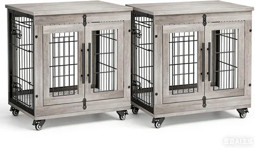 Miniatura 26 de Lulive Muebles de Jaula Grande para Perros, Mesa Auxiliar de Jaula para Perros de Madera de 38'', Perrera para Perros de Doble Puerta