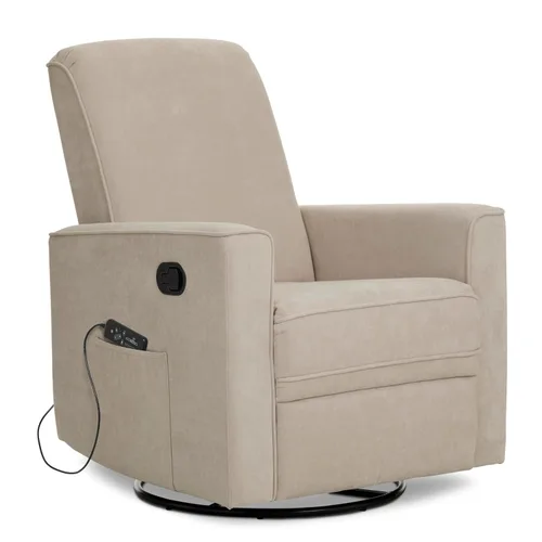 Miniatura 10 de Evolur Raleigh Glider con masajeador en carbón, asiento tapizado de felpa, mecedora giratoria de 360°, certificado FSC, Greenguard Gold y JPMA