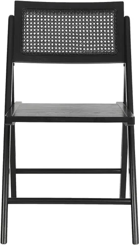 Miniatura 9 de Flash Furniture Galene Cane - Juego de sillas plegables de ratán con marco y asiento de madera maciza, respaldo ventilado, solución para asientos