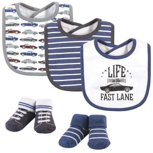 Miniatura 51 de Hudson Baby Conjunto de babero y calcetines unisex de algodón para bebé, Tamaño único Chica Calabaza