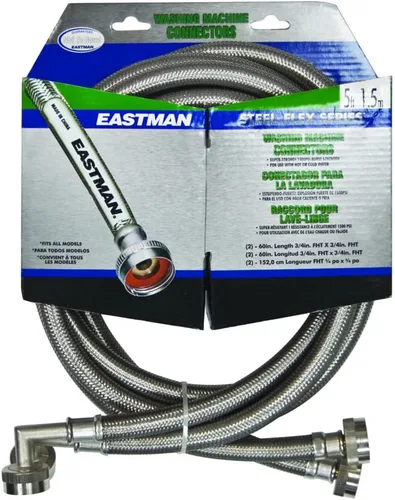 Miniatura 11 de Eastman 41065 manguera para lavadora de acero inoxidable con codo de 90 grados, 3/4 pulgadas X 3/4 pulgadas, 1 par
