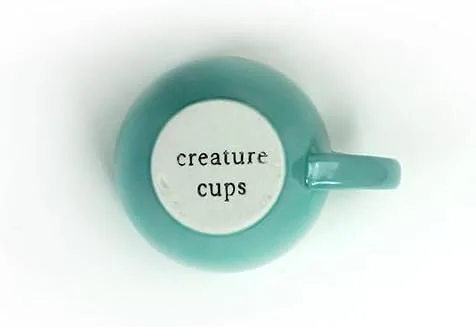 Miniatura 5 de Creature Cups - Taza de cerámica de erizo (11 onzas, verde agua) - Animal 3D oculto dentro que emerge mientras bebes - Regalo de vajilla