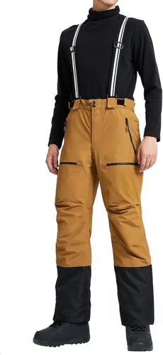 Pioneer Camp Pantalones de esquí para hombre pantalones de snowboard aislados impermeables pantalones de nieve para hombre con peto desmontable