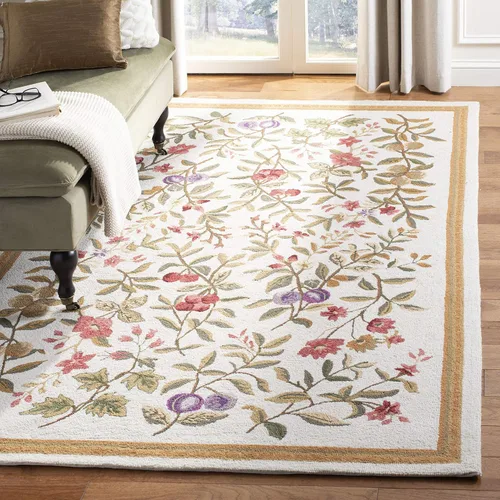 Miniatura 12 de SAFAVIEH Chelsea Collection - Alfombra decorativa de 1 pies 8 pulgadas x 2 pies 6 pulgadas, color negro, lana de campo francesa enganchada a mano