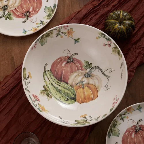 Miniatura 4 de Bico Pumpkin Feast - Cuenco de cerámica de 13 pulgadas, apto para microondas y lavavajillas