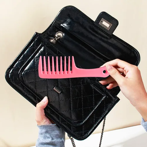 Miniatura 4 de Juego de 2 mini peines para el cabello, cepillo desenredante de dientes anchos pequeños para mujeres, peine de ducha portátil para cabello rizado