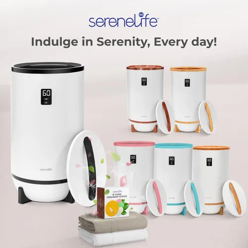 Miniatura 7 de SereneLife Calentador de toallas estilo cubo, calentador de manta portátil para spa y baño, gran capacidad, fragancia personalizable, apagado