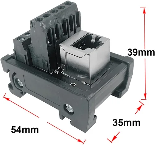Miniatura 3 de Placa de distribución de conector Ethernet de montaje en riel DIN RJ45 8P8C, conector de bloque de terminales de conector vertical RJ45