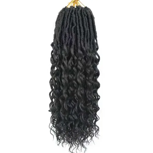 Miniatura 77 de Cabello de ganchillo para mujeres negras Goddess Locs de 14 pulgadas 8 paquetes 613 Locs falsos suaves preenganchados trenzas de ganchillo cabello