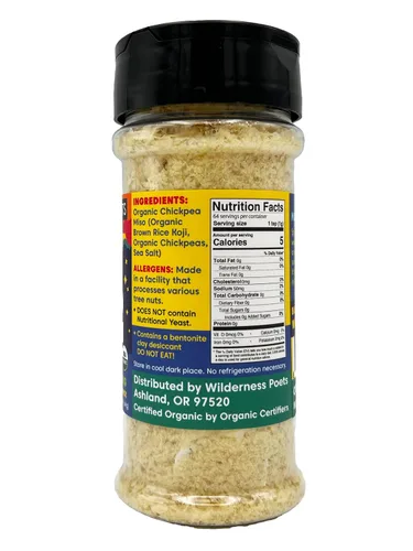 Miniatura 3 de Wilderness Poets, Miso Nooch - Condimento orgánico 100% seco de garbanzos Miso Umami - Espolvorea sobre todo. Orgánico, vegano, sin soja, rico