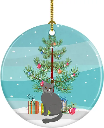 Miniatura 99 de Caroline's Treasures Adorno de cerámica con texto en inglés "Merry Christmas" para colgar en el árbol de Navidad, decoración para el hogar, Navidad