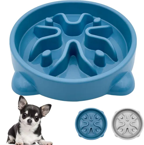 Miniatura 9 de VANNON Paquete de 2 cuencos de alimentación lenta para perros, cuencos antideslizantes y duraderos para cachorros y perros pequeños, sin BPA, 1 taza