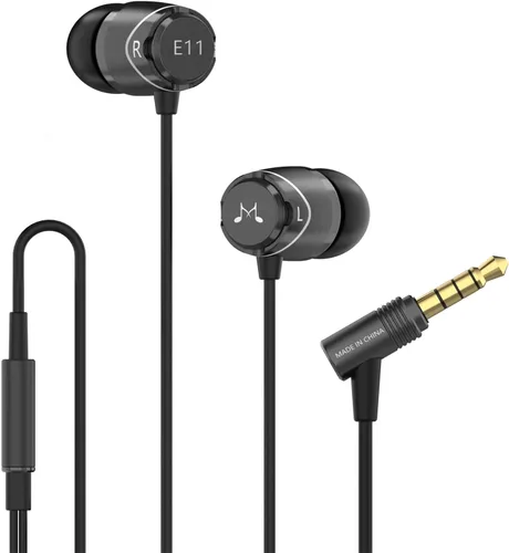 SoundMAGIC E11 - Auriculares con cable sin micrófono, auriculares estéreo HiFi de alta fidelidad, auriculares intrauditivos con aislamiento de Negro