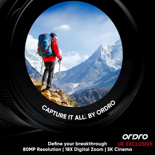 Miniatura 2 de ORDRO Cámaras digitales 5K para fotografía: cámaras de video de enfoque automático de 80 MP para YouTube, cámara de viaje con zoom de 18X