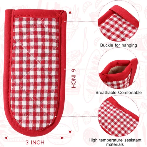 Miniatura 2 de Geiserailie 8 piezas de funda de hierro fundido para mango de sartén resistente al calor, soportes antideslizantes para ollas, asas lavables a