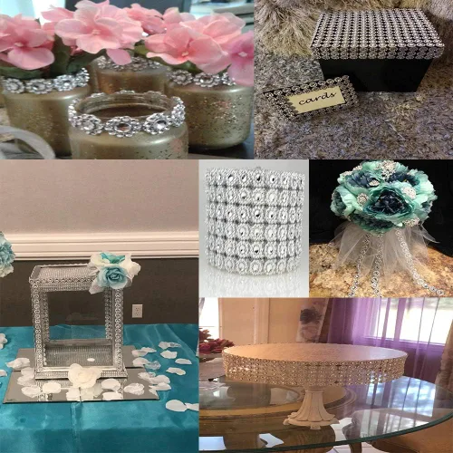 Miniatura 7 de Storystore - Cinta de diamantes de imitación para decoración de cumpleaños, novia, té de canastilla, tarta de boda, arte y manualidades, jarrón