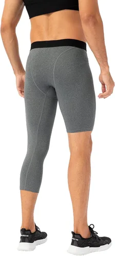 Miniatura 30 de Pantalones de compresión de 3/4 de una pierna para hombre, mallas de baloncesto atléticas para correr, leggings deportivos de capa base capri