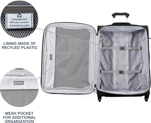 Miniatura 4 de Travelpro Maxlite 5 - Juego de 2 piezas de equipaje de mano de tela, expandibles con 4 ruedas giratorias, bolso blando para debajo del asiento, Negro