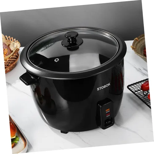 Miniatura 7 de Healifty Arrocera eléctrica portátil con tapa transparente, olla multifuncional para guisos de papilla de arroz, sopas y alimentos al vapor