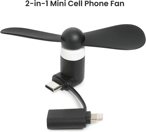Miniatura 3 de Paquete de 24 mini ventiladores de mano a granel, mini ventilador portátil 2 en 1 para teléfono celular compatible con iPhone, iPad, Samsung