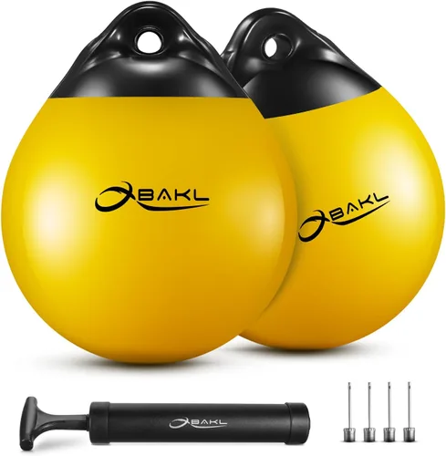 Miniatura 10 de Pair of Vinyl Boat Buoy Balls, 11.4 x 13.8 Inches Round Boat fenders Ball for Boat Mooring Buoys, Anchor Float Buoy and Mooring Fender