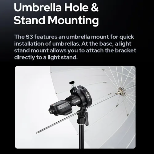 Miniatura 9 de GODOX S3 Speedlite Bowens - Soporte para flash Godox V1 V100 V1Pro V860III TT350 AD100 AD200 AD300 Speedlite Strobe Flashes, soporte tipo S, control
