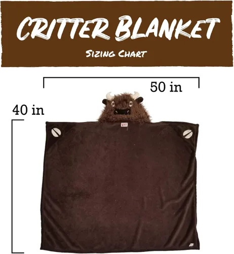 Miniatura 8 de Manta con capucha para llevar puesta Lazy One para niños, manta con capucha de animales (caballo, marrón)