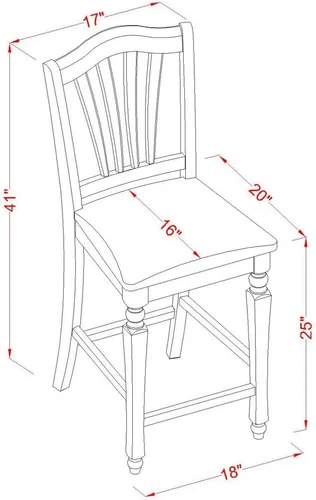 Miniatura 6 de East West Furniture PBCH3-BLK-C - Juego de mesa de comedor de 3 piezas de altura para mostrador de cocina contiene una mesa de comedor cuadrada y 2