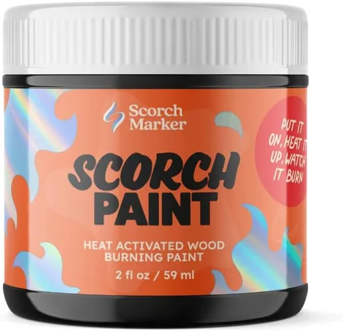 Scorch Marker SCORCH PAINT - Pintura para quemar madera para manualidades, plantillas, proyectos de bricolaje y pirografía, a base de agua, segura,