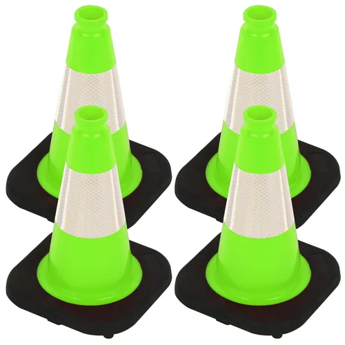 Miniatura 9 de OrangeStar Conos de Tráfico de 36" Paquete de 6 Conos de Seguridad Azules con Collares Reflectantes, Base de Servicio Pesado para Construcción