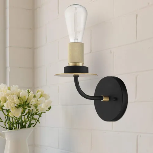 Miniatura 2 de Onyx - Lámpara industrial para tocador de baño, 1, color negro y dorado