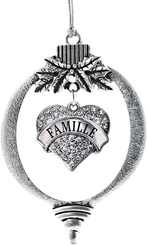 Miniatura 28 de Inspired Silver - Red Merry - Adorno de Navidad plateado - Adorno de árbol de Navidad con dije de corazón con circonita cúbica - Decoración colgante