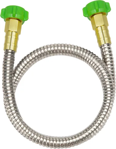 Miniatura 9 de YANWOO Manguera de jardín de acero inoxidable 304 de 10 pies con conector de metal hembra a hembra, manguera de agua flexible y ligera (10 pies)