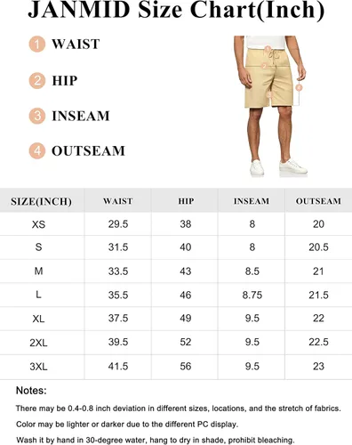 Miniatura 6 de Janmid Pantalones cortos de playa de verano con cordón de ajuste clásico para hombre