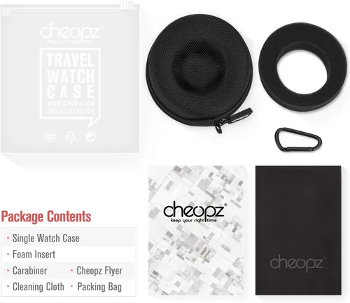 Miniatura 6 de Caja de viaje para relojes de pulsera y relojes inteligentes de hasta 1.969 in, color negro, Negro -, CasualViajeGimnasioSolteroPortátil
