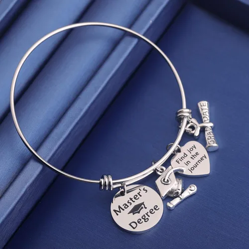 Miniatura 3 de TGBJE Regalo de graduación de maestros, pulsera con texto en inglés Find Joy In The Journey, regalo de graduación universitaria, regalo de maestría