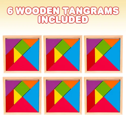 Miniatura 2 de ArtCreativity Rompecabezas de madera Tangram para niños, 7 piezas de colores, rompecabezas educativo, juguete de aprendizaje para niños y niñas