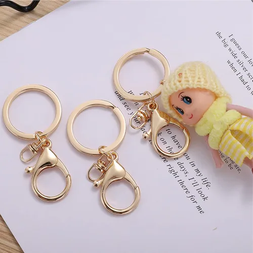 Miniatura 5 de 20 ganchos giratorios con cierre de langosta, clips de gatillo con anillo de llavero dividido plano y 8 clips giratorios de forma para hacer Latón
