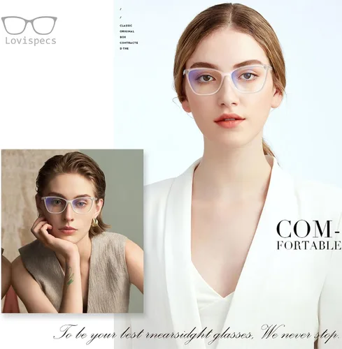 Miniatura 2 de Gafas de distancia de ojo de gato para mujer, anteojos de conducción cerca de la vista, vidrio transparente para miopía