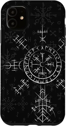 Carcasa celta Vegvísir para iPhone 11, diseño de brújula vikinga, color celta
