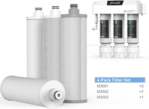 Miniatura 2 de Frizzlife Juego de cartuchos de filtro de repuesto M3005 (paquete de 4) para SK99, SP99, SK99 NUEVO y SP99 NUEVO sistema de filtro de agua debajo