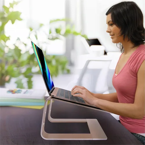 Miniatura 7 de Soporte ergonómico de aluminio para laptop, soporte para computadora portátil, elevador desmontable para laptop, soporte para portátil de 10 a 17.3