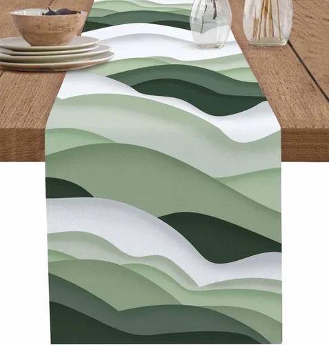 Miniatura 18 de Zigzi - Bufandas de mesa azules, textura de mármol a rayas grises de Zigzi, camino de mesa de comedor, decoración de mesa rectangular lavable