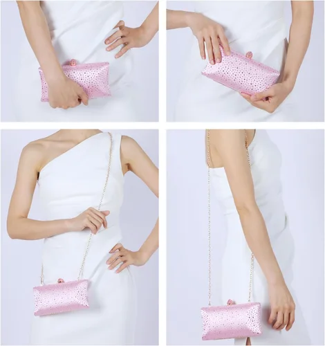 Miniatura 2 de Evevictor Women Handbags Rhinestone Party Prom Wedding Bride Evening Bags Crystal Party Clutch Purse