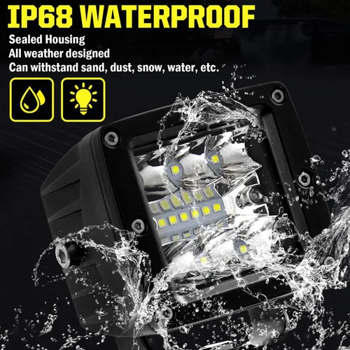 Miniatura 6 de Barra de luz LED cúbica de 3 pulgadas, 36W, combo de foco y inundación, luces de conducción todoterreno para camioneta, barco, RZR, ATV, UTE, UTV