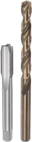 Miniatura 48 de uxcell Juego de grifos y brocas, M12 x 1.25 H2 rectos, fresadora de roscas para máquina de flauta recta, 0.413 in de acero cobalto M35 de alta