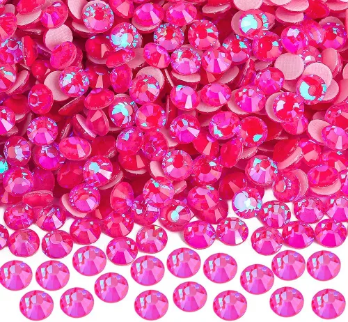 Miniatura 28 de Diamantes de imitación Hotfix, 1440 diamantes de imitación de fijación en caliente para manualidades, ropa, decoración, neón azul, SS10 Azul neón