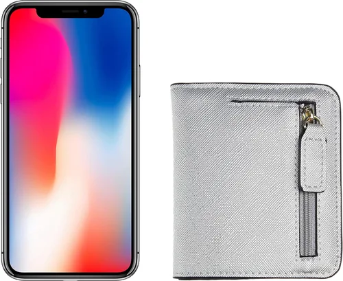 Miniatura 4 de Gostwo - Cartera compacta de piel genuina de lujo para mujer con bloqueo de RFID y ventana de identificación