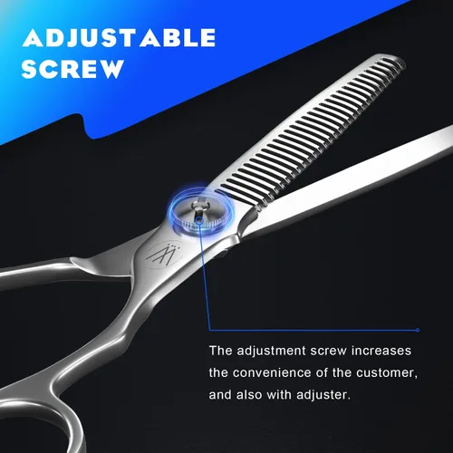 Miniatura 5 de Sirabe Tijeras profesionales para adelgazar el cabello, cuchillas extremadamente afiladas de 6.5 pulgadas para adelgazar el cabello con estuche